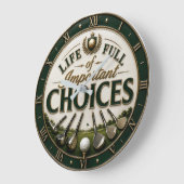 Life Full of Important Choices Golf ラージ壁時計 (傾斜)