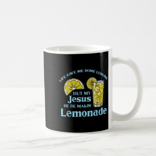 Life Gave Lemon Jesus Made Lemonade Christian Men コーヒーマグカップ (右)