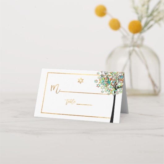 LIfe+Green+OrangeのPixDezinesツリー プレイスカード (正面)