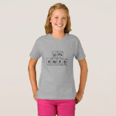 LiFe HAcKEr化学元素周期表語 Tシャツ (正面フル)