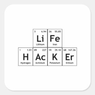 LiFe hacKEr化学要素周期表ワード スクエアシール