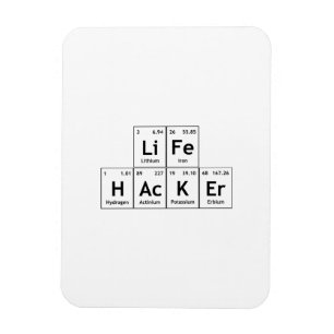 LiFe hacKEr化学要素周期表ワード マグネット