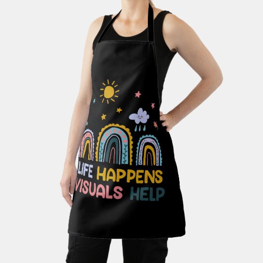 Life Happenes 救済 Visuals Special Education Teache エプロン (インサイチュ)
