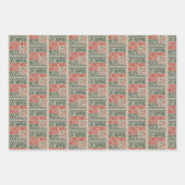 Life Happens Christmas Music Helps Funny Retro ラッピングペーパーシート (正面)