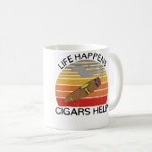 Life Happens Cigars Help For Cigar Smokers コーヒーマグカップ (正面右)