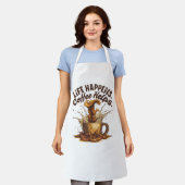 Life Happens Coffee HeAll-Over Print Apron, Medium エプロン (着用した状態)