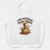 Life Happens Coffee HeAll-Over Print Apron, Medium エプロン (正面)
