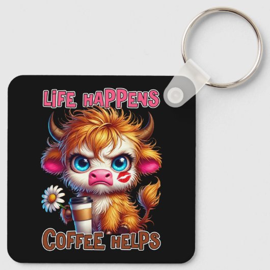 Life Happens Coffee Helps  キーホルダー (裏面)