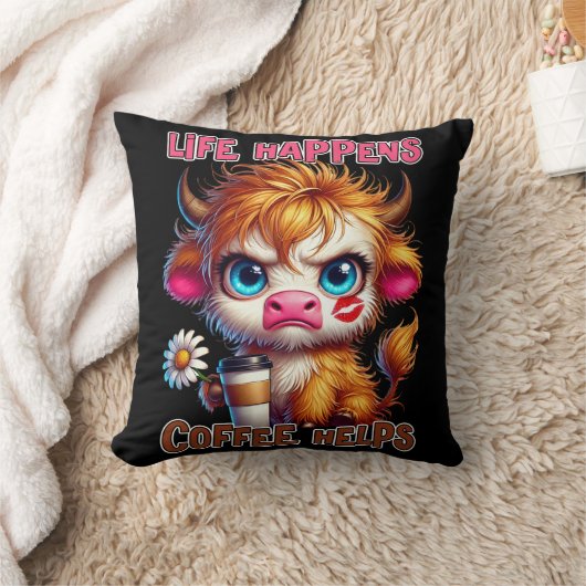 Life Happens Coffee Helps  クッション (ブランケット)
