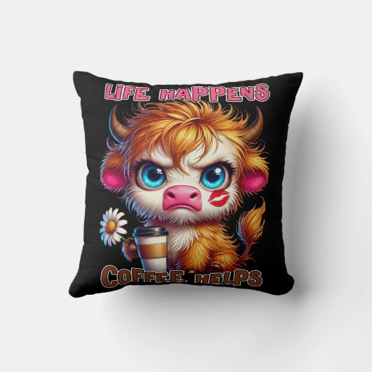 Life Happens Coffee Helps  クッション (裏面)