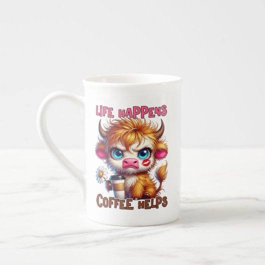 Life Happens Coffee Helps  ボーンチャイナマグカップ (左)
