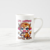 Life Happens Coffee Helps  ボーンチャイナマグカップ (右)