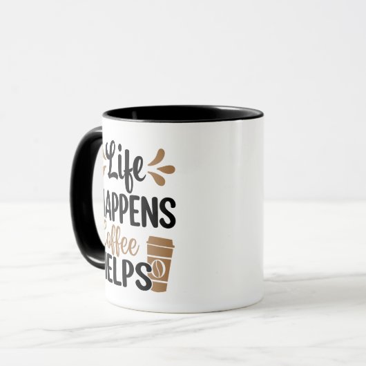 Life Happens Coffee Helps マグカップ (正面左)