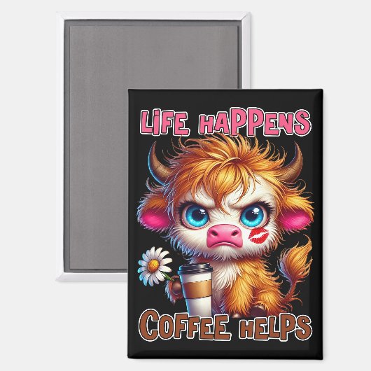 Life Happens Coffee Helps  マグネット (正面/裏面)