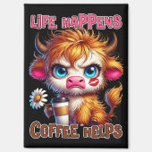 Life Happens Coffee Helps  マグネット (正面)