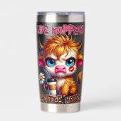 Life Happens Coffee Helps  保温保冷タンブラー (正面)
