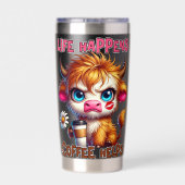 Life Happens Coffee Helps  保温保冷タンブラー (背面)