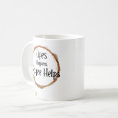 “Life Happens Coffee Helps Mug – Funny Coffee Love コーヒーマグカップ (正面左)