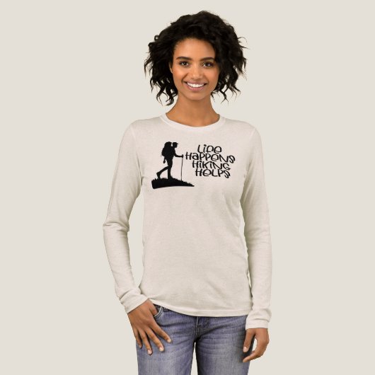 Life Happens Hiking Helps, Funny Hiking トライブレンドＴシャツ (正面全体)