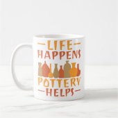 Life Happens Pottery Helps Pottery コーヒーマグカップ (左)