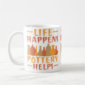 Life Happens Pottery Helps Pottery コーヒーマグカップ (左)
