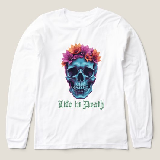 Life in Death、開花in Blue トライブレンドＴシャツ (デザイン正面)