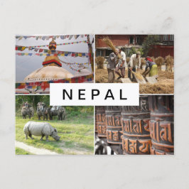 Life in Nepalコラージュ葉書 ポストカード