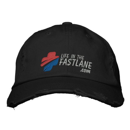 Life in the Fast Lane Hat (Dark) 刺繍入りキャップ (正面)