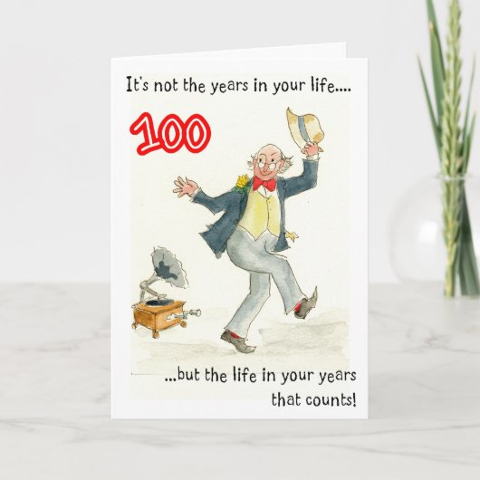 「Life in Your Years」 100誕生日カード カード (正面)