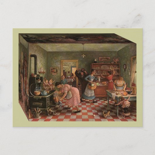 「LIFE INSIDE THE BOX」ポストカードヴィンテージキッチン ポストカード (正面)