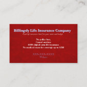“Life Insurance” Business Card 名刺 (正面)