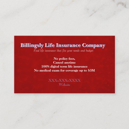 “Life Insurance” Business Card 名刺 (正面)