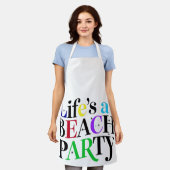 LIFE IS A BEACH PARTY エプロン (着用した状態)
