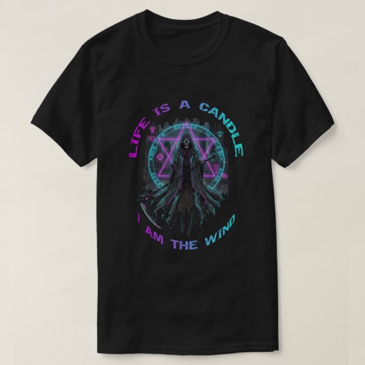 Life is a candle I am the wind Tシャツ (デザイン正面)