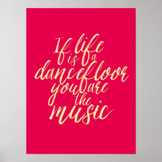 Life is a Dance floor引用文手書画ポスター ポスター (正面)