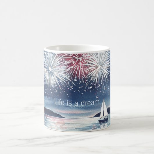 Life is A Dream Fireworks コーヒーマグカップ (中央)