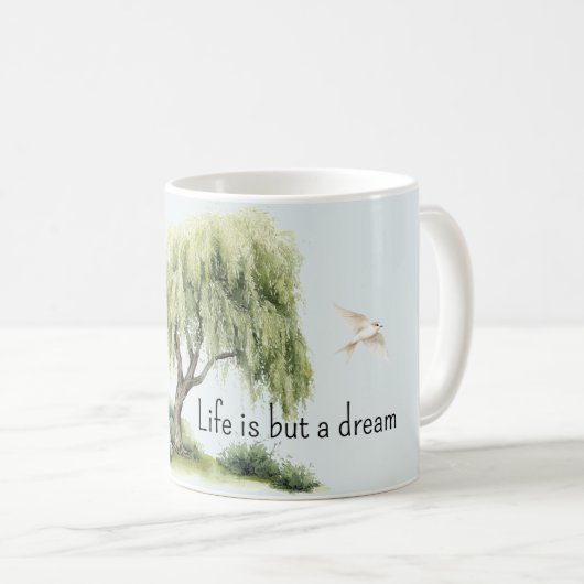 Life is a dream Tree Birds コーヒーマグカップ (正面右)