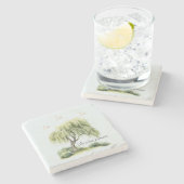 Life is a dream Tree Birds ストーンコースター (横)