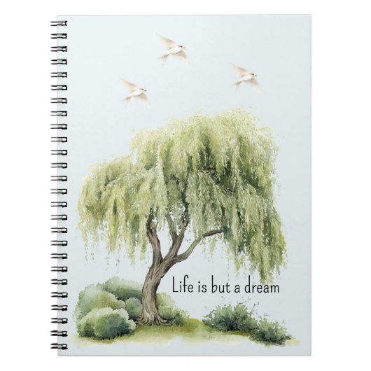 Life is a dream Tree Birds ノートブック (正面)