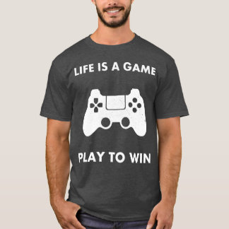 Life Is A Game Playo Win gift retro Tシャツ