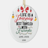 Life is a Journey best traveled with friend Custom セラミックオーナメント (右)