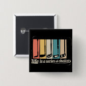 Life Is A Series Of Choices Golf Funny Golfing  缶バッジ (正面&裏面)