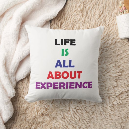 Life Is All About Experience Motivational Quote クッション (ブランケット)
