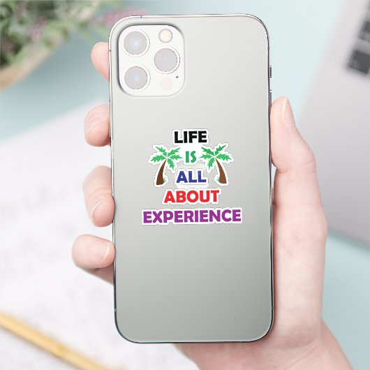 Life Is All About Experience Motivational Quote シール (スマートフォン)