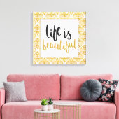 Life is Beautiful エレガント Canvas Print キャンバスプリント (インサイチュ (リビング))