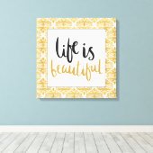 Life is Beautiful エレガント Canvas Print キャンバスプリント (インサイチュ (ウッドフロア))