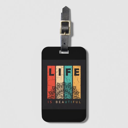 Life Is Beautiful ラゲッジタグ (正面縦)