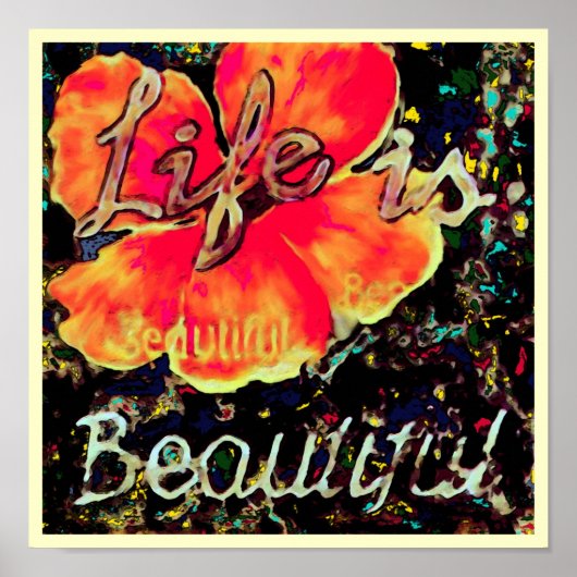 Life is Beautiful 11x11 CANVAS/SIZE/紙オプション –  ポスター (正面)