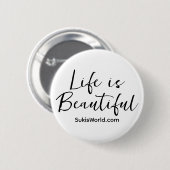 Life is Beautiful Blogブランドサイト 缶バッジ (正面&裏面)