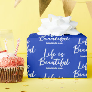 Life is Beautiful Blog Brand Website Blue ラッピングペーパー